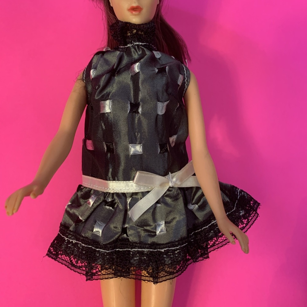 Vintage Barbie black mini dress premier togs lu lu rare NO DOLL💕